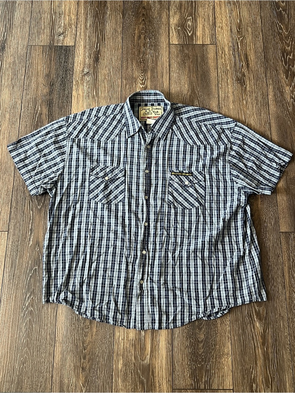 Vintage Jesse James West Coast Choppers Pearl Snap Button Short Sleeve Mens 2XL